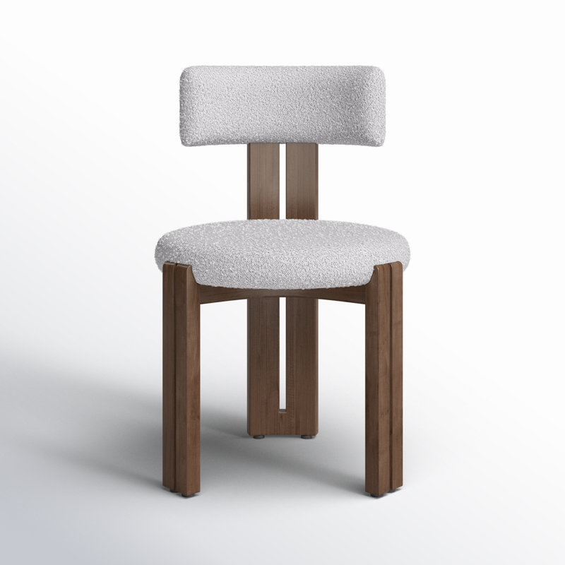 Gray Fabric and Ash Wood Side Chair