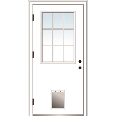 Internal Grilles Glass 80'' Flush Steel Front Entry Doors