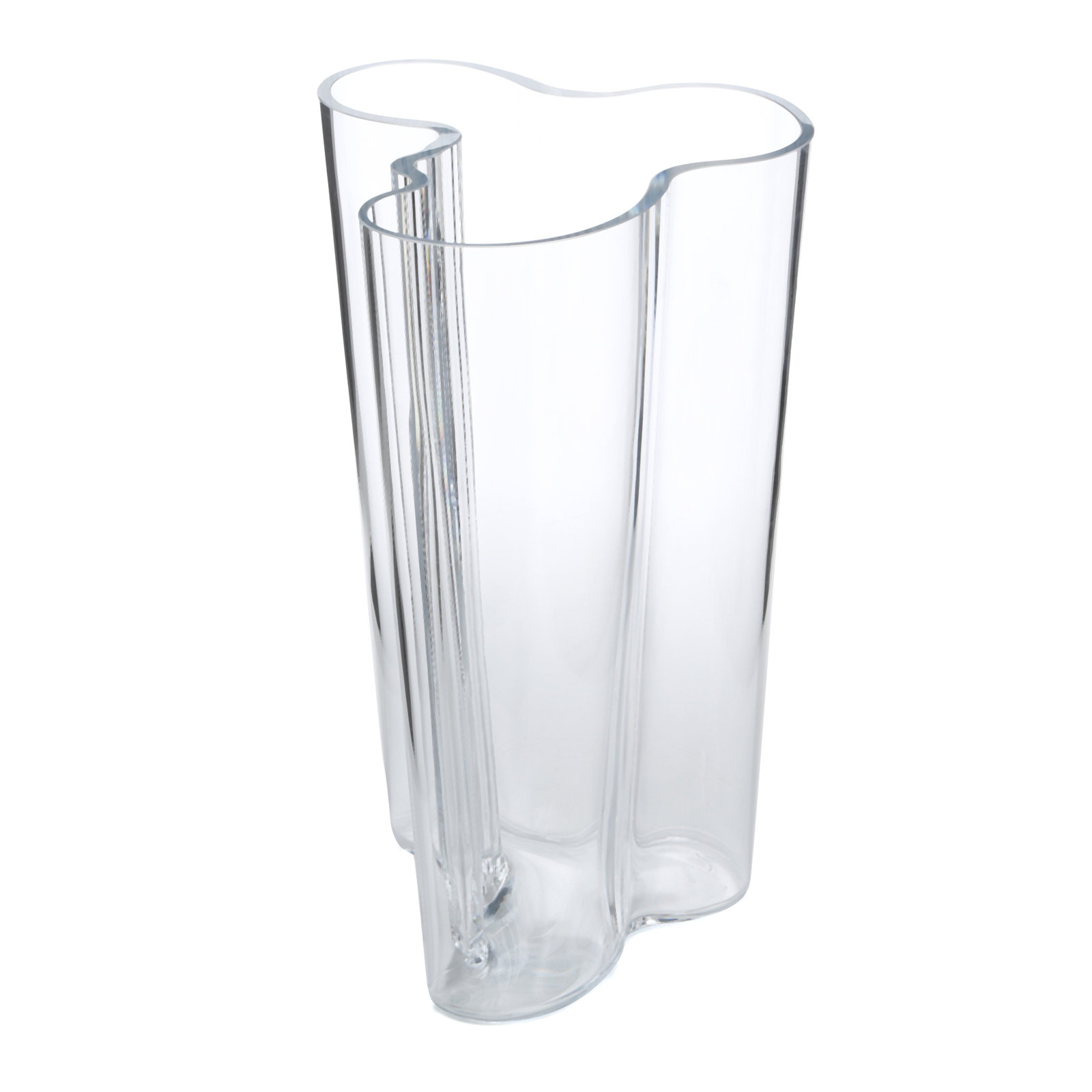 Alvar Aalto Table Vase, Clear, 4.8" H x 6.9" W x 6.8" D