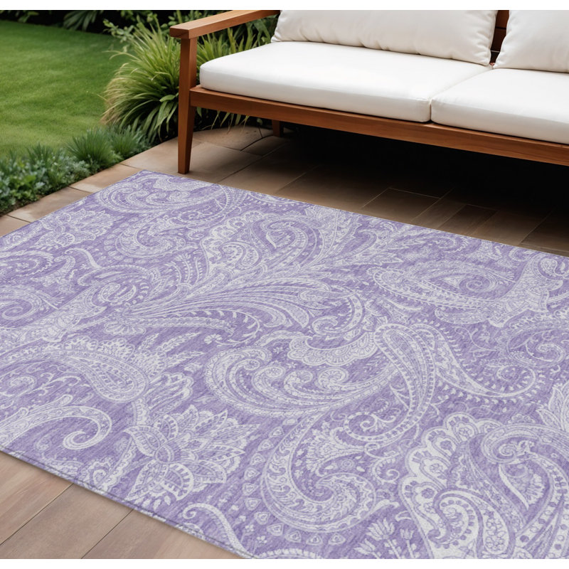 Tapis ivoire à motif cachemire intérieur lavable 9 pi x 12 pi