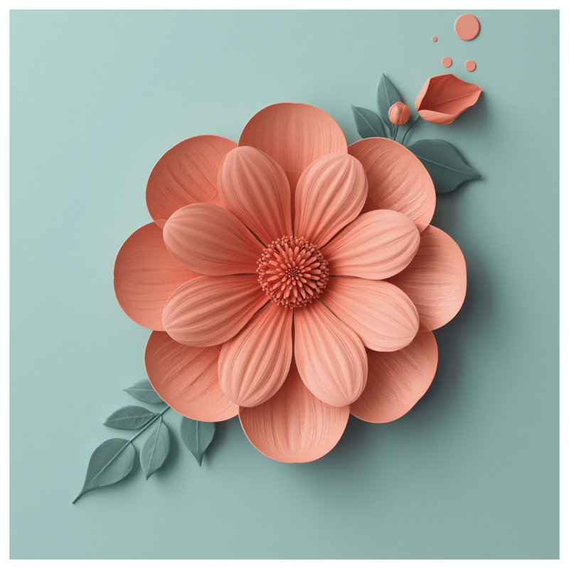 Toile de corail en papier tendue sur châssis en plusieurs tailles, 16 po x 16 po