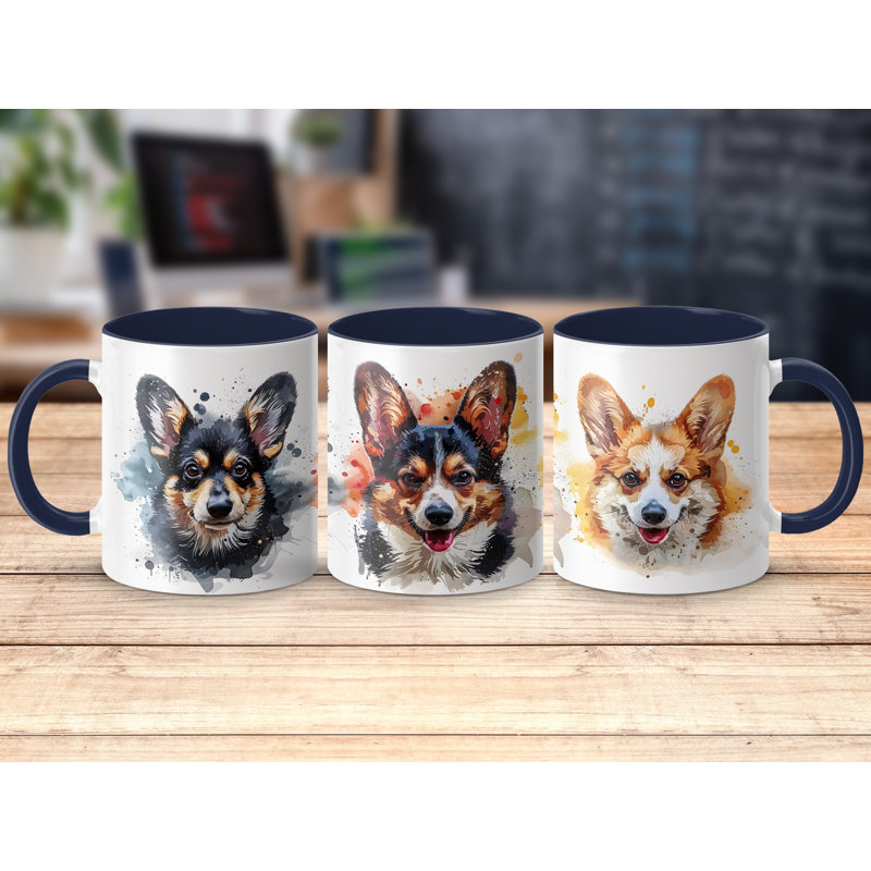 Ceramic Coffee Mug, 3, Navy
