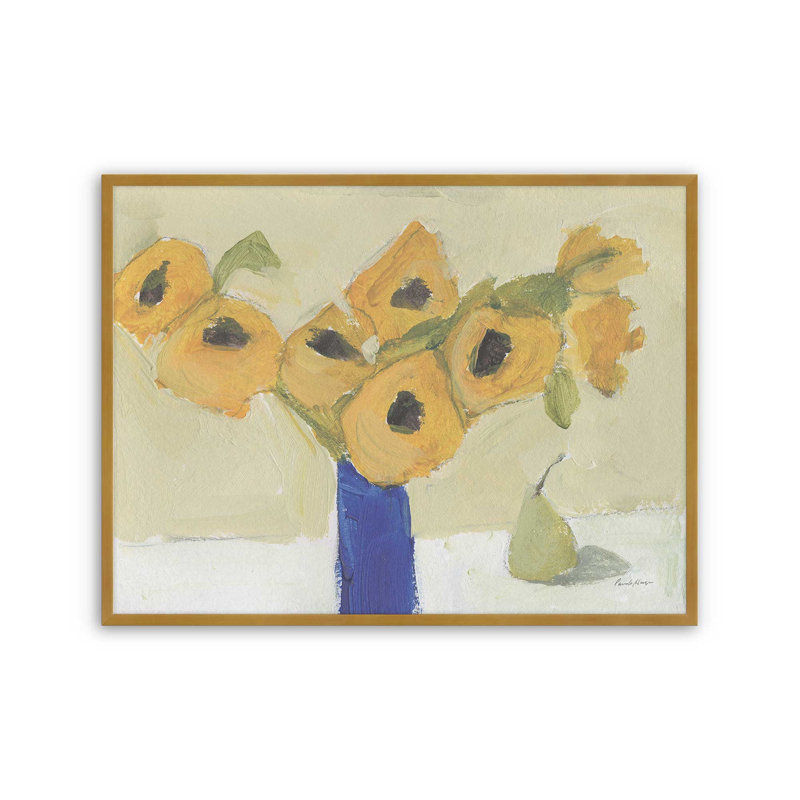 «Yellow in Blue» par Pamela Munger, reproduction d'art, 40 W x 30 H, Gold, Framed Print