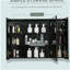 Armoire de salle de bain murale avec miroir à DEL kleankin, l 35,5 "x H 25,5" avec fonction de mémoire, charge USB, noir ultrabrillant