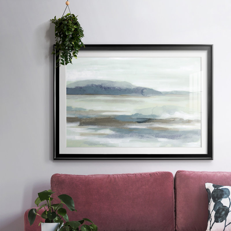 Soft Shores II - encadré avec cadre biseauté et verre, Noir, H 15 po x l 21 po x P 1,5 po