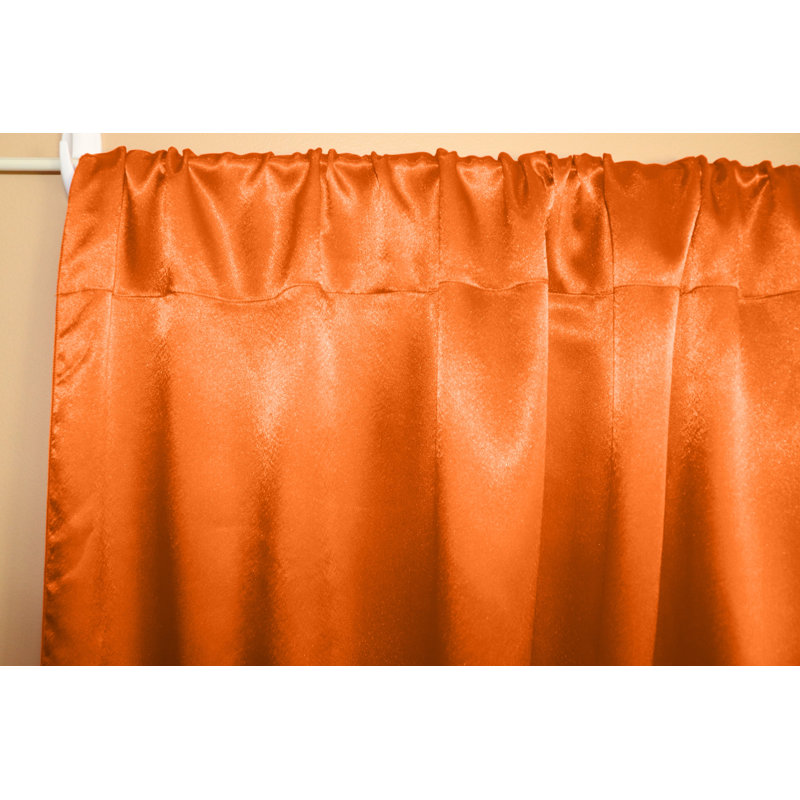 Panneau de rideau semi-transparent en polyester Dafni, L 58 po x L 72 po, Orange