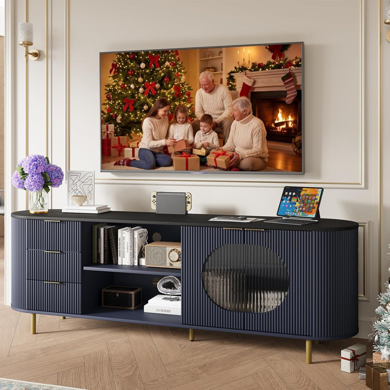 Meuble télé 65 po, Bleu