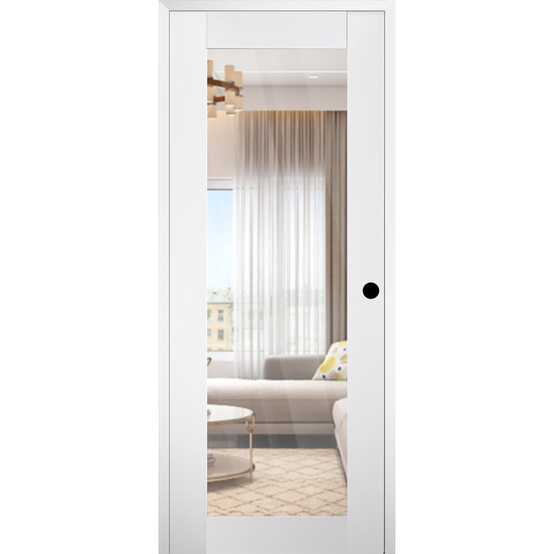 Porte en verre poli blanc Smart Lite, 27,75 po x 95,24 po, Gauche