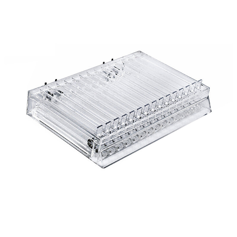Clear Acrylic 15-Compartment Lipstick Tray with Metal U-Hooks