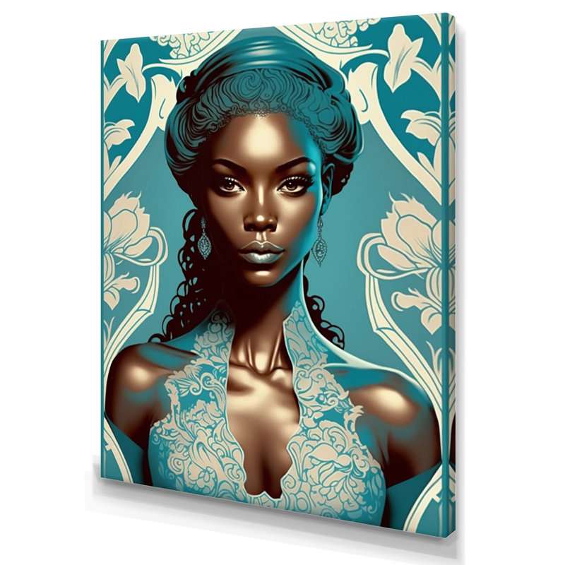 «Vintage High Fashion», modèle afro-américain rétro sur toile, H 20 po x l 12 po x P 1 po, Toile tendue