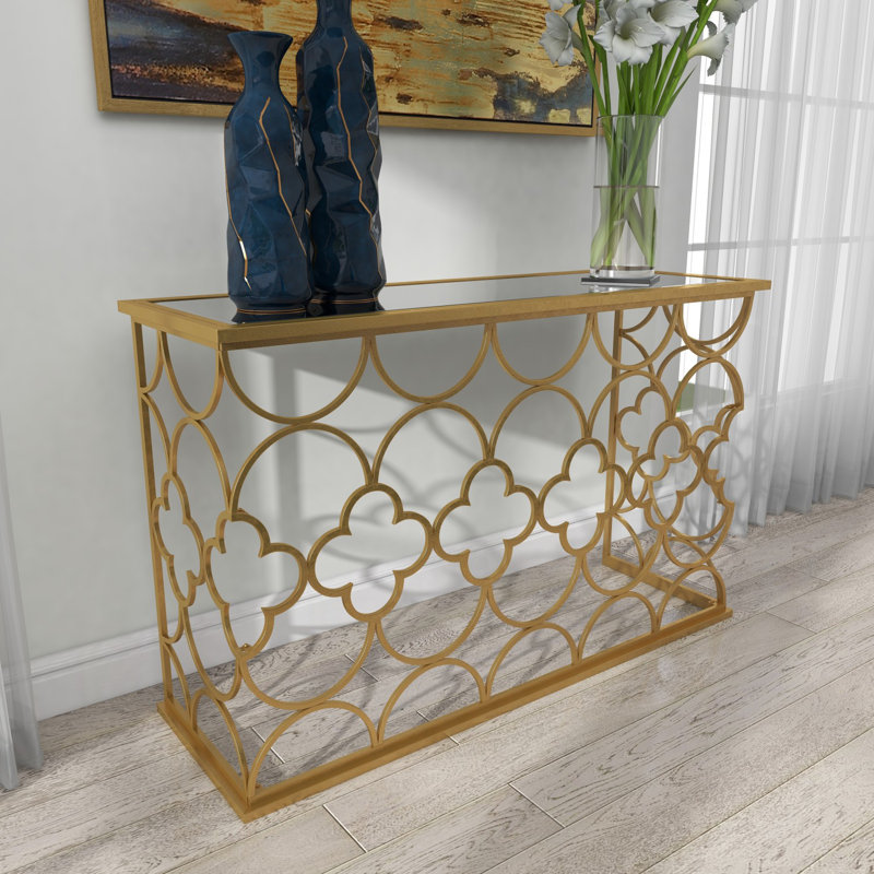 Alviva 49'' Glass Top Console Table