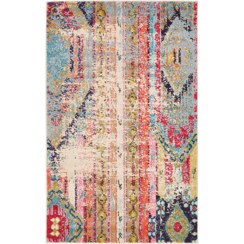 Indira Washable Geometric Indoor Rug, Rectangle 3'3" x 5'3"