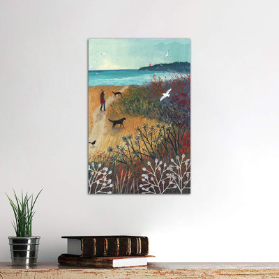 Walk to the Sea by Jo Grundy - Wrapped Canvas Painting Print