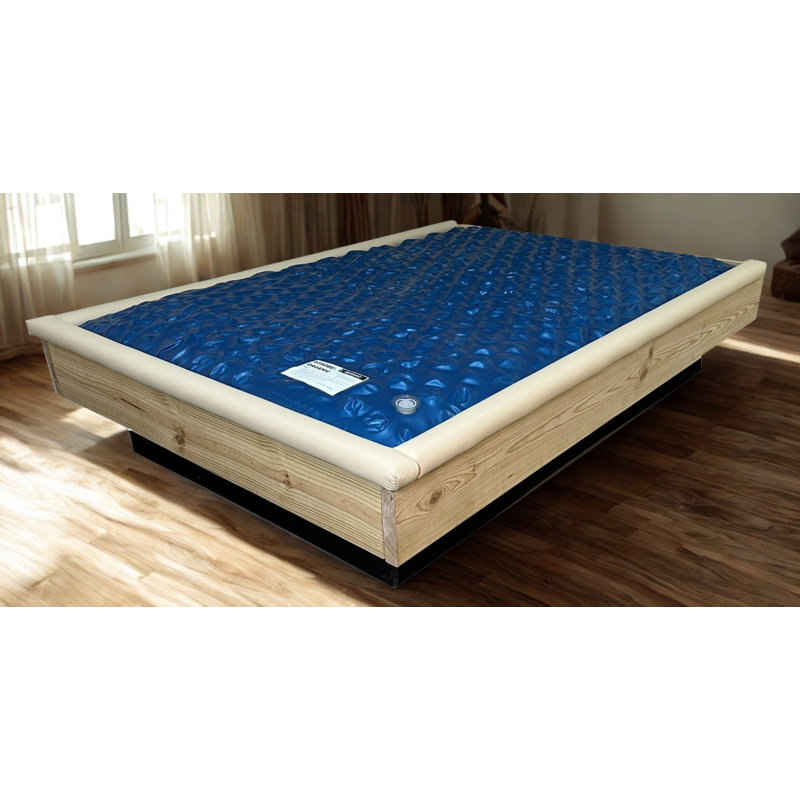 Tissu en microsuède rembourré avec passe-tringle et lit à barreaux double standard 1,5 po à double épaisseur, Super Single