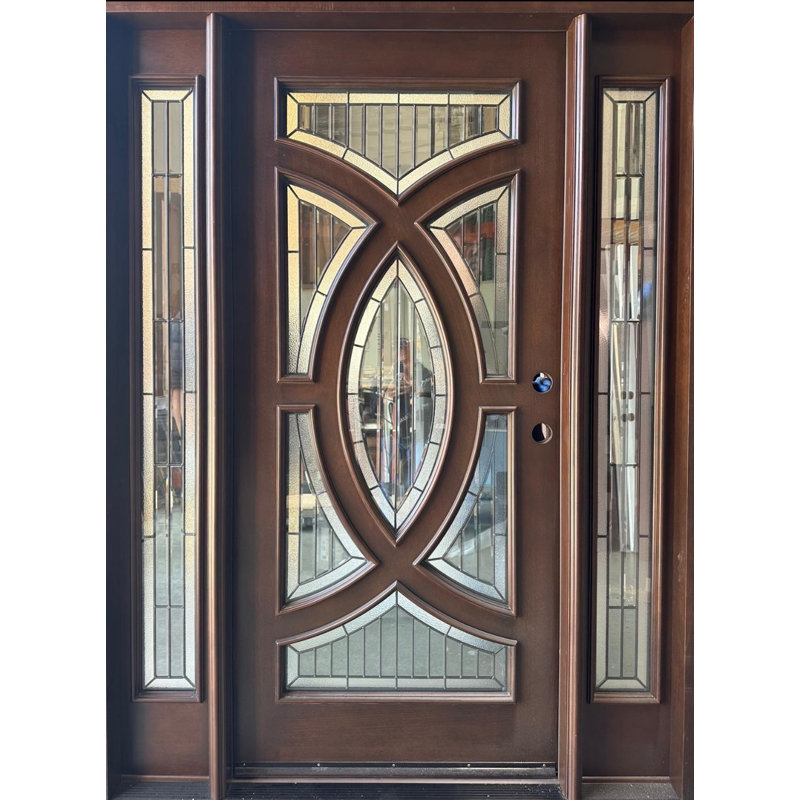 Portes d'entrée prémontées en bois prêtes à installer, À gauche / vers l'intérieur