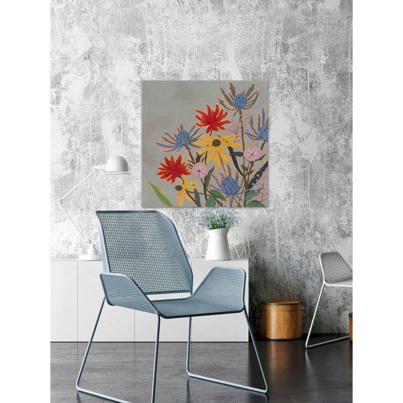 « thistle bouquet i », reproduction sur toile tendue, H 12 po x l 12 po x P 1,5 po