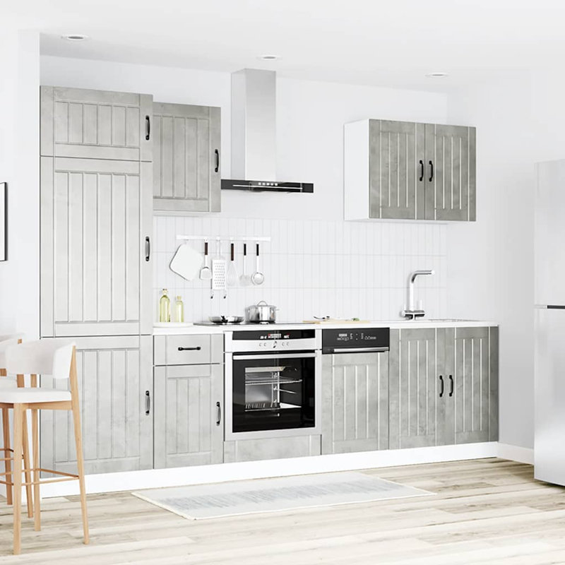 Kitchen Cabinet Set, Concrete Grey