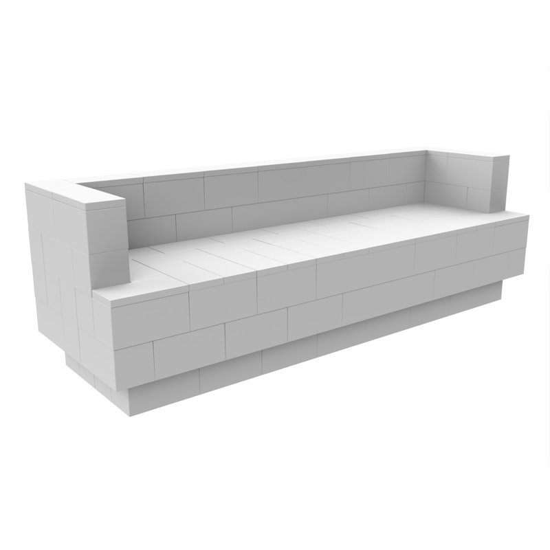 Canapé à accoudoirs carrés 96 po EverBlock, Gris clair, 31" H x 96" W x 30" D