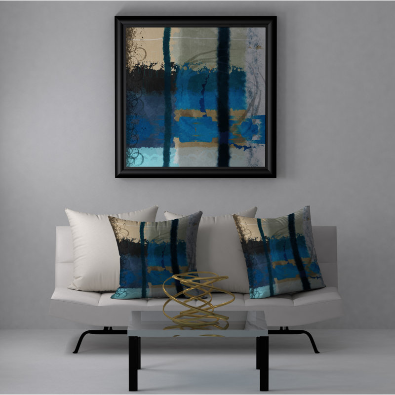 Abstract Reversible Throw Pillow, 18" x 18"