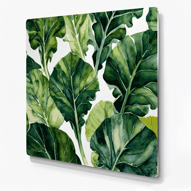 Légumes, art mural vert en métal Collard Greens, H 16 po x l 16 po
