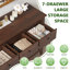 Large commode de rangement à 7 tiroirs avec ensemble anti-basculement-958547770