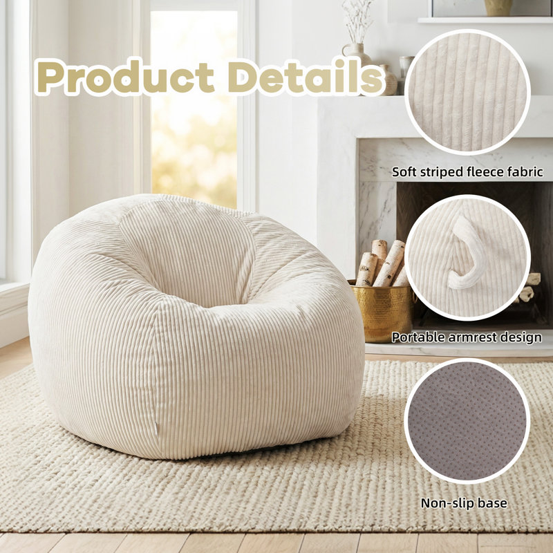 Beanbag Sofa, Round, Beige