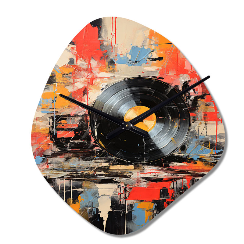 Disque vinyle Fusion II - Disque vinyle, horloge murale asymétrique, Grand