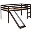 Lit mezzanine simple avec glissade et, couleur, matériau en bois massif, cadre multifonctionnel, structure solide, sans sommier, convient pour 6 pièces, silhouette épurée, pieds, 14 lattes, assemblage facile et aéré-130155746