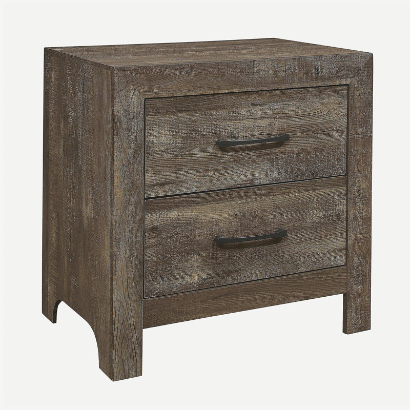 Table de chevet simple 1 pièce, Brun rustique