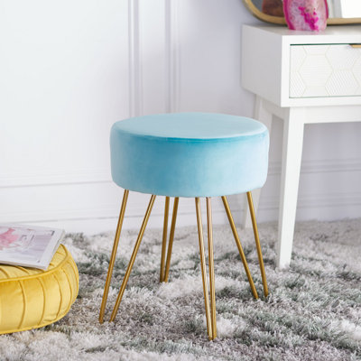Repose-pieds rond en velours Boey 17 po