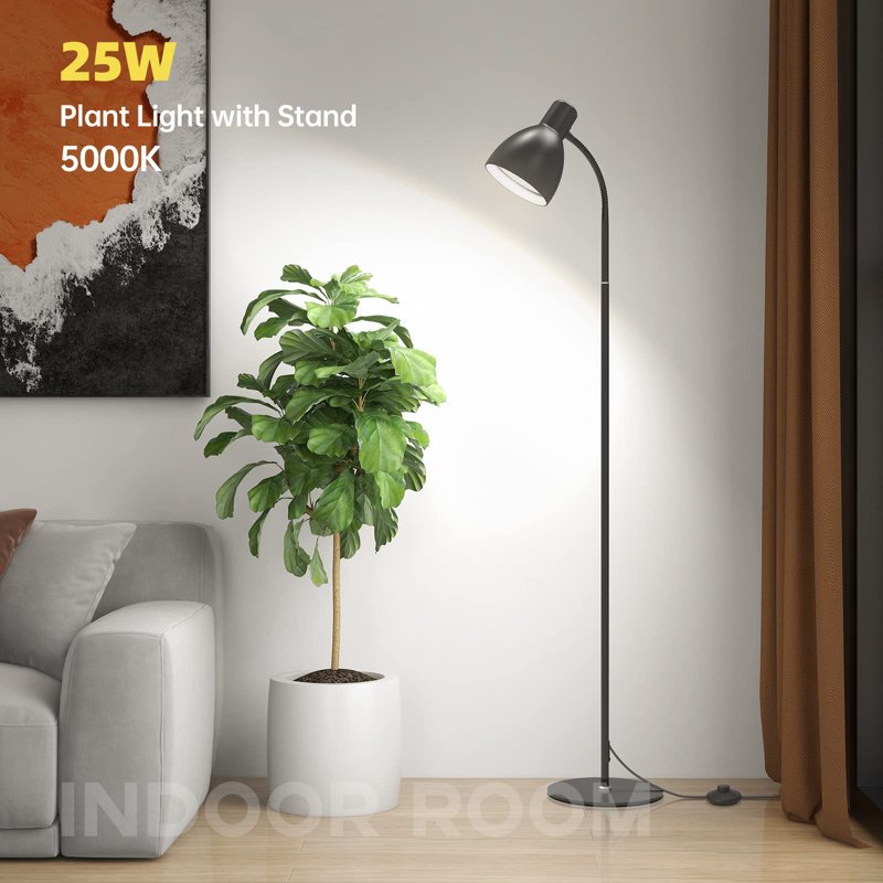 Floor Lamp, 5000K Full Spectrum 25W LED Grow Light For Indoor Plants - 55" H Floor Stand, Adjustable Angle With On/Off Switch?
