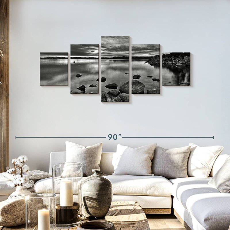 Lac Tahoe monochrome, H 30 po x l 68 po