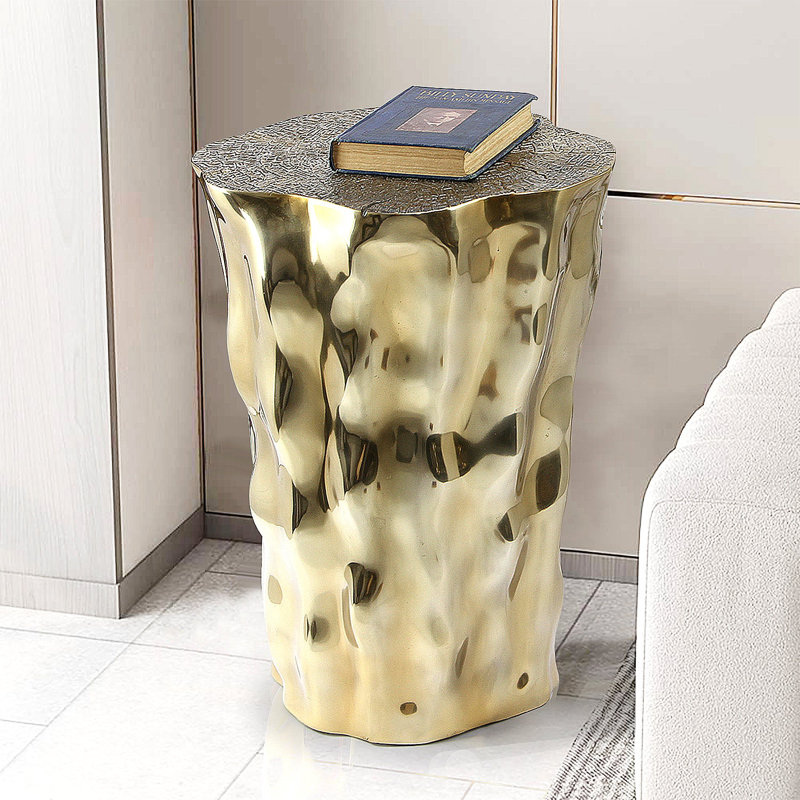Cascade Edge Side Table, Silver
