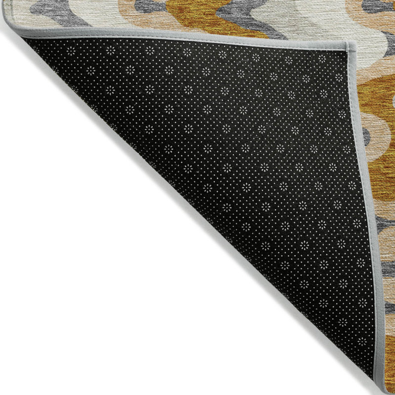 Tapis extérieur lavable abstrait en cuivre terre cuite 8 pi x 10 pi