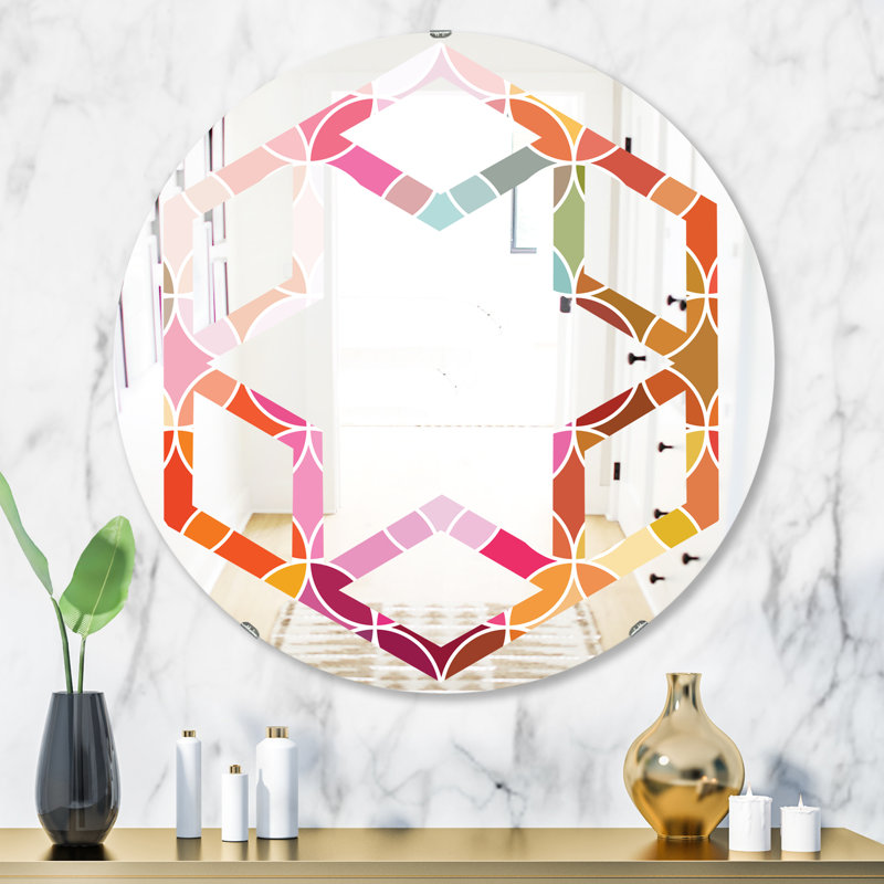 Miroir mural géométrique sans cadre, 23,6 po x 23,6 po