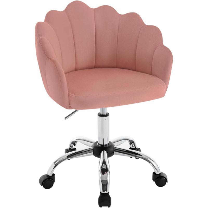 Heathfield Velvet Office Chair, Pink