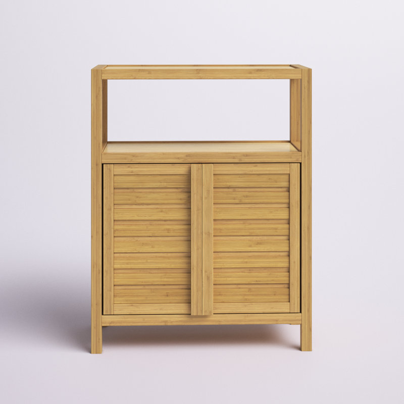 Mitch Solid Wood Bathroom Cabinet, Natural