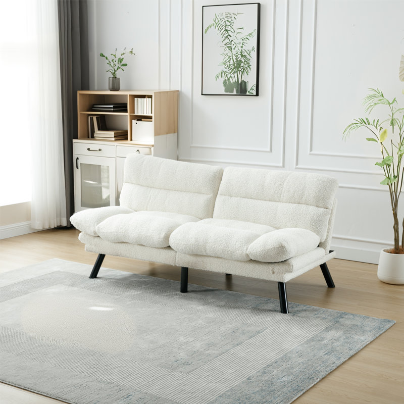 Hillert Upholstered 70.08'' Sofa, White Linen
