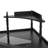Corner Vanity Desk Set With Storage Cushioned Stool And Charging Station, Triangle Makeup Desk With Removable Pull-Out Side Cabinet, Glass Tabletop Makeup Vanity Desk With Drawer And Shelf