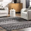Tapis noir à motif marocain tissé à la machine Amandine-1784081378