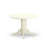 5 Piece Dining Table Set for 4 Includes a Round Kitchen Table with Pedestal and 4 Baby Blue Linen Fabric Parson Dining Chairs, Linen White