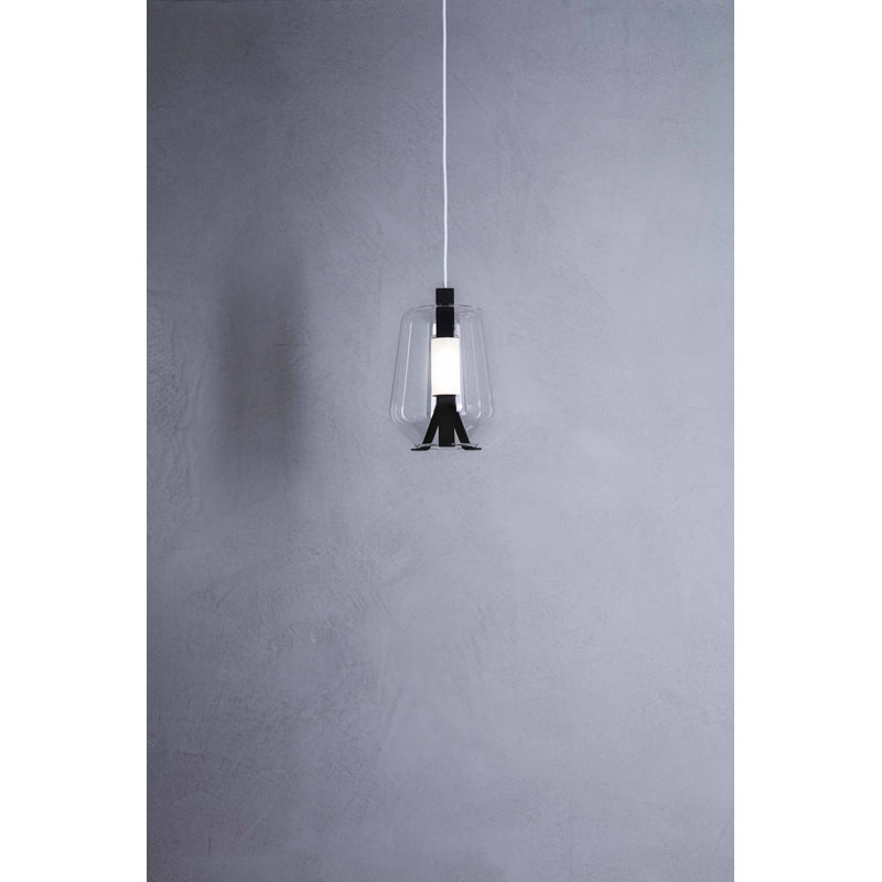 Luisa 1 - Light LED Schoolhouse Pendant, Smoked Grey, 3000K, White