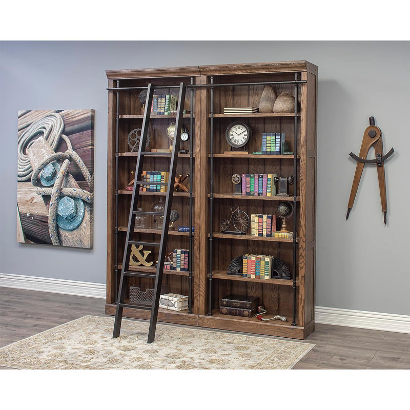 Sawyers Bookcase, 2 Bookcases/1 Ladder, Brown Weathered Oak