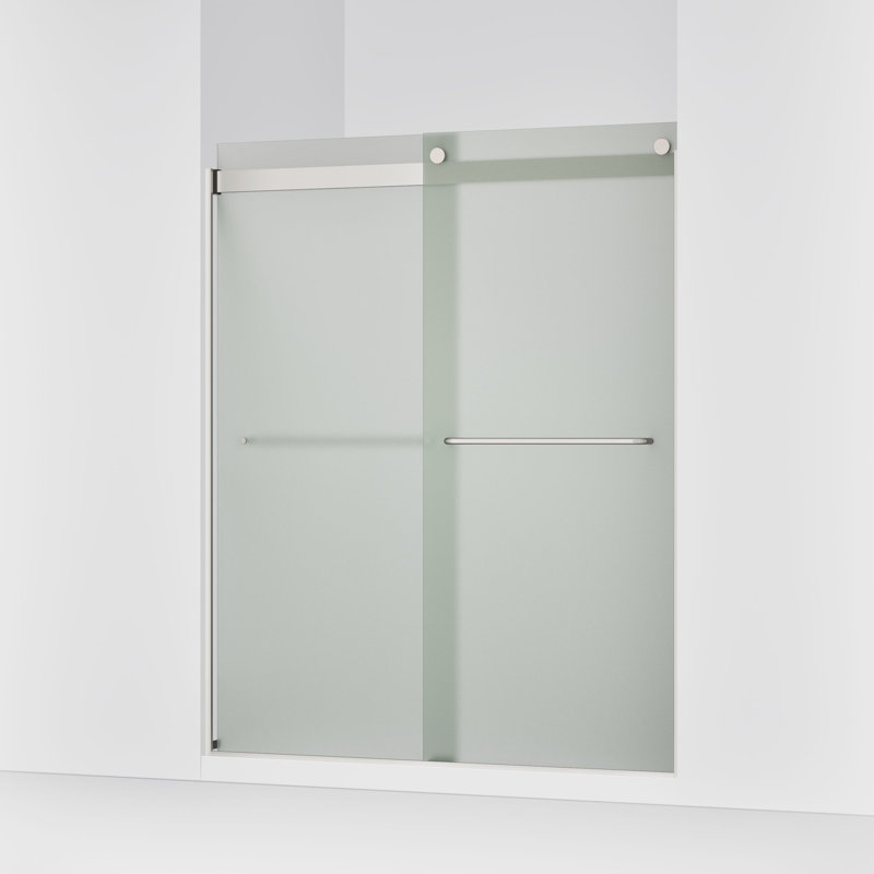 Levity 59.63" x 74" Bypass Shower Door with CleanCoat Technology, Matte Nickel, Frosted