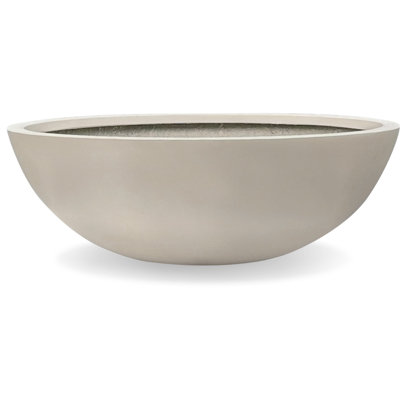 Kute Nest Indoor/Outdoor Large Fiberstone Rondo Bowl Planter D22" (Ethereal Mood)