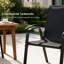 Chaises de patio empilables, tissu Textilène durable avec accoudoirs, cadre en métal robuste, chaises de salle à manger d'extérieur ergonomiques à séchage rapide pour la cour arrière et le bord de la piscine (noir, 4 pièces)-109080134-126637970