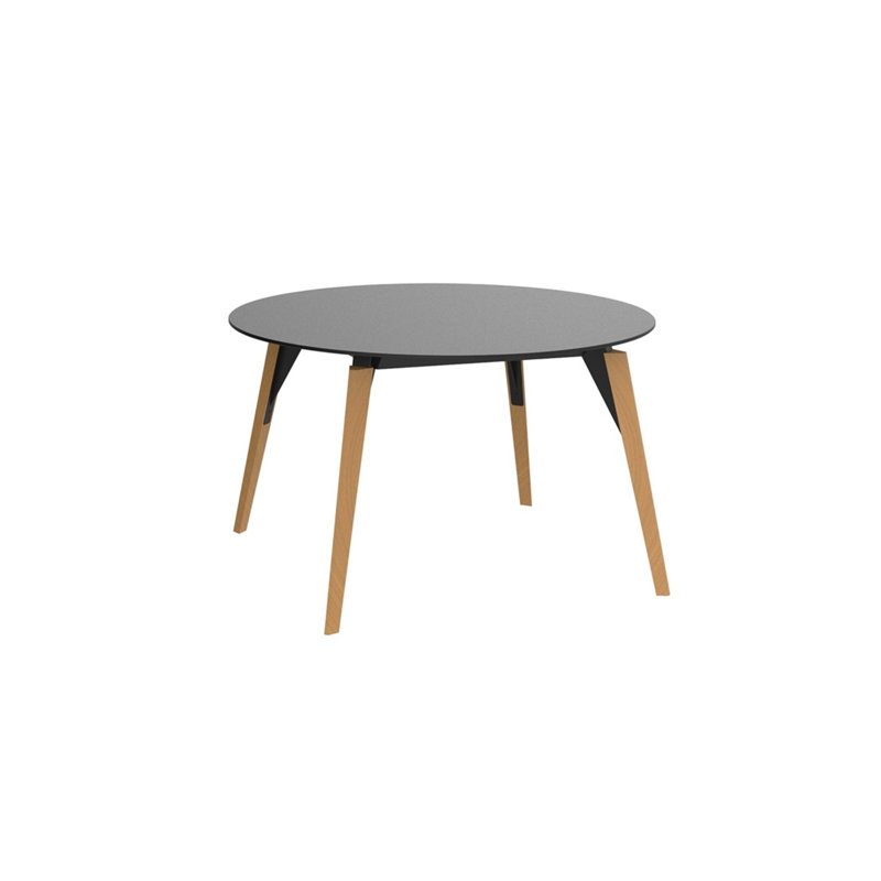 Faz Wood Lounge Table Edge Top, Black, Oak, 47.25" W x 47.25" L