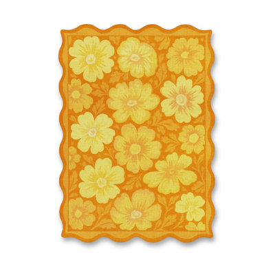 Tapis orange tissé lavable Mosso