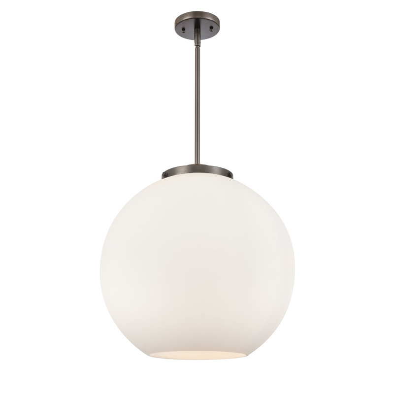 Ralph 3 - Light Pendant, 18.38" H x 17.75" W x 17.75" D, Matte White, Oil Rubbed Bronze