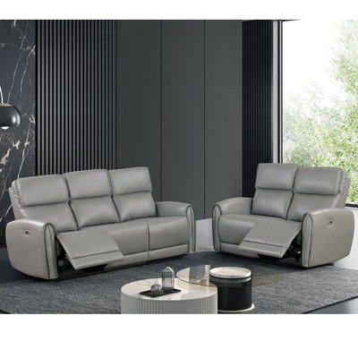 2 Piece Upholstered Power Sofa Set With USB Charging Ports by Hokku Designs